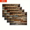 4pcs Placemats Set with Vintage Wood Grain Pattern, 12x18 Inches, Suitable for Kitchen and Dining Room Decor, Home Decoration, Family Dinner Table,