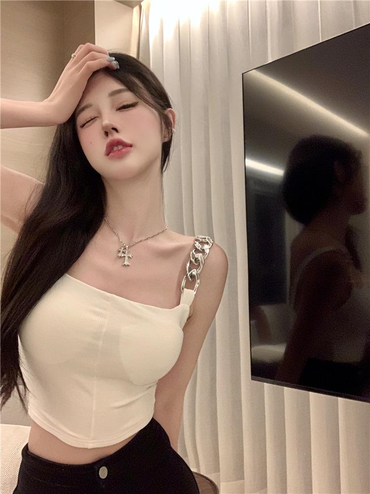 Sling Vest Women's Summer Sweet Babes Pure Desire Sexy Short Niche Chic Outer Wear with Chest Pad Inner Top