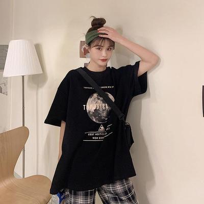 Korean Style Women's Round Neck Loose-Fit Summer T-Shirt
