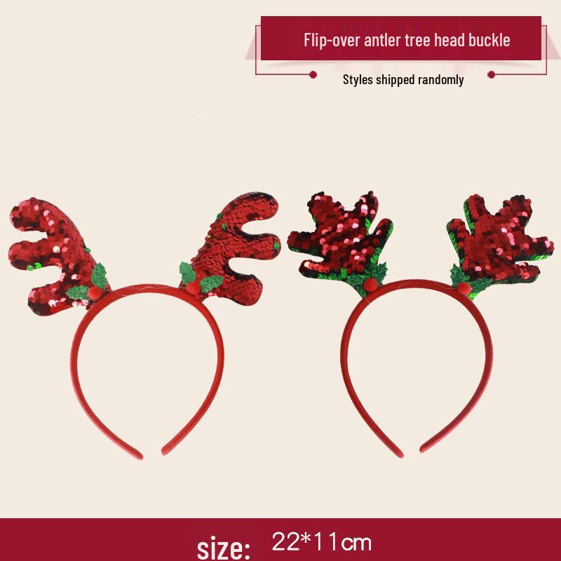 Santa and Antler Flip-Up Christmas Headband