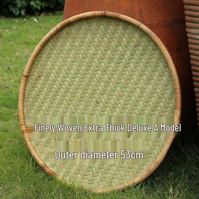 Large Handmade Bamboo Winnowing Basket - Round Woven Tray/Sieve for Drying or Decoration