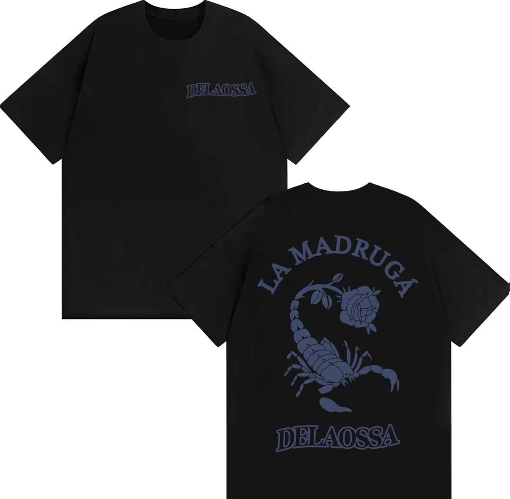 Rapper Delaossa La Madruga Tour 2026 Merch Tshirts Unisex Women Fashion Punk Hip Hop T Shirt High Quality Tshirt Tees Ins