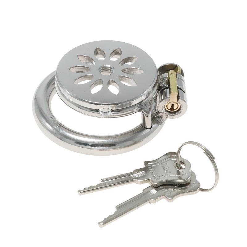 Stainless Steel Flat Chastity Lock CB Chastity Cleaner Men's Wear Fake Mother Device SM Penis Cage Sexy Adult