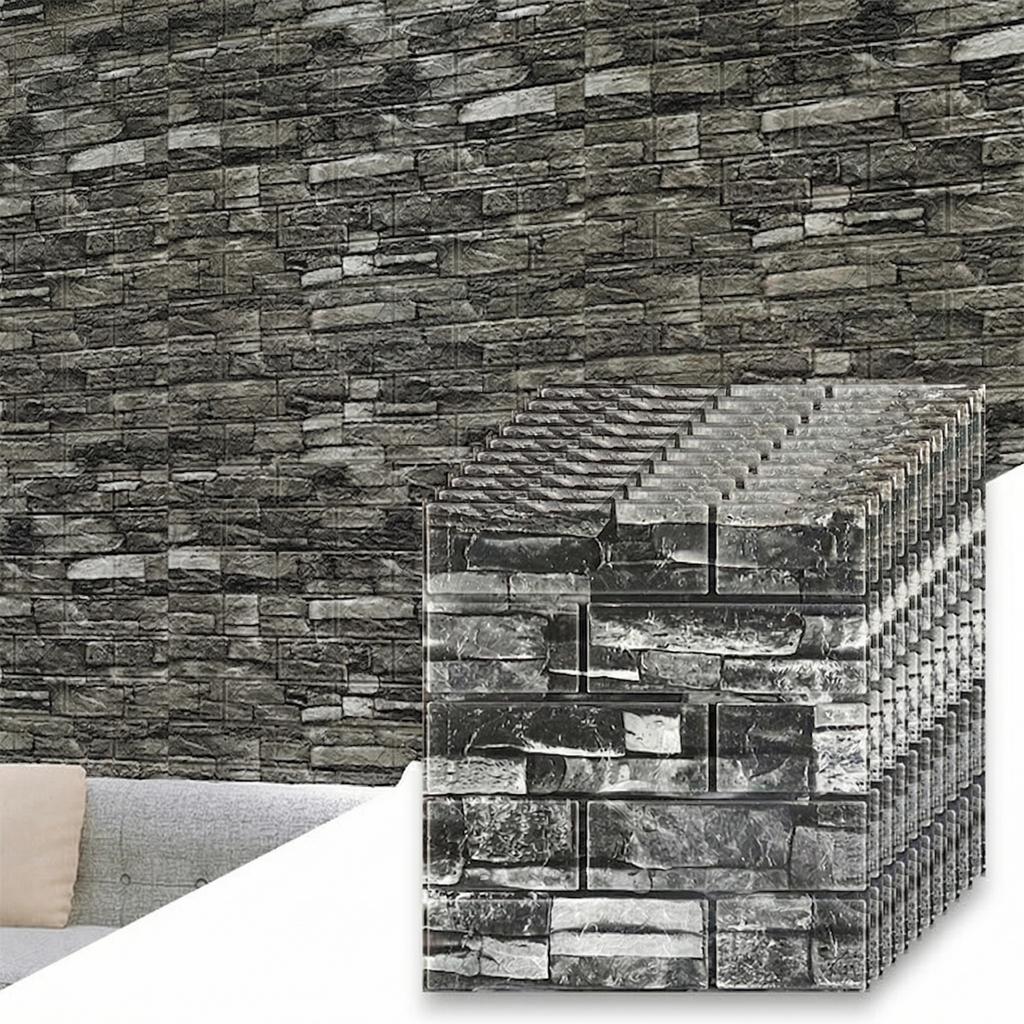 10pcs Soft Foam Brick Wall Sticker 38.5x35cm Self Adhesive Waterproof Stain Resistant Wallpaper Kitchen Household Home Decor