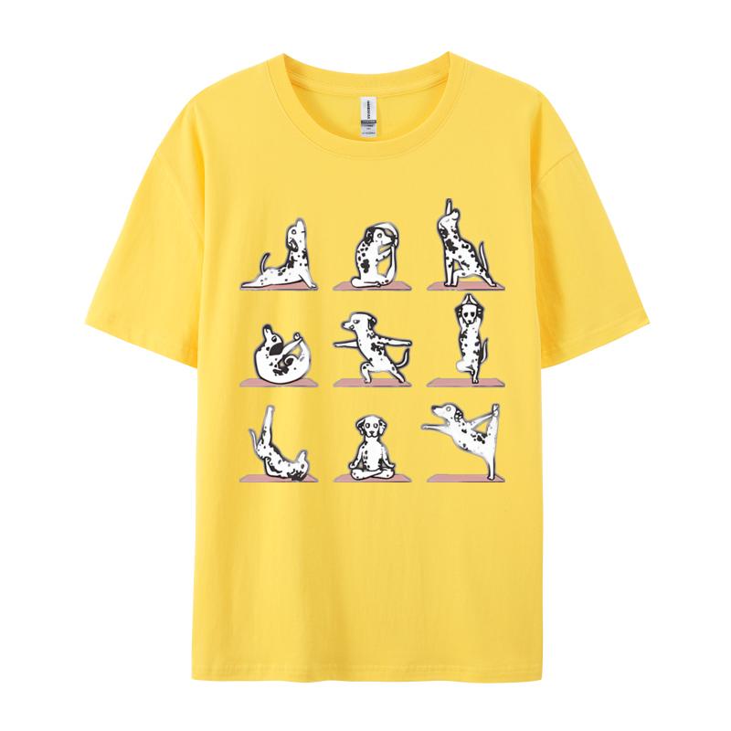 Dalmatian Yoga Tshirt Funny Vintage TShirt Unisex Cotton Humorous T Shirt Cute Tee Shirt Classic Clothing