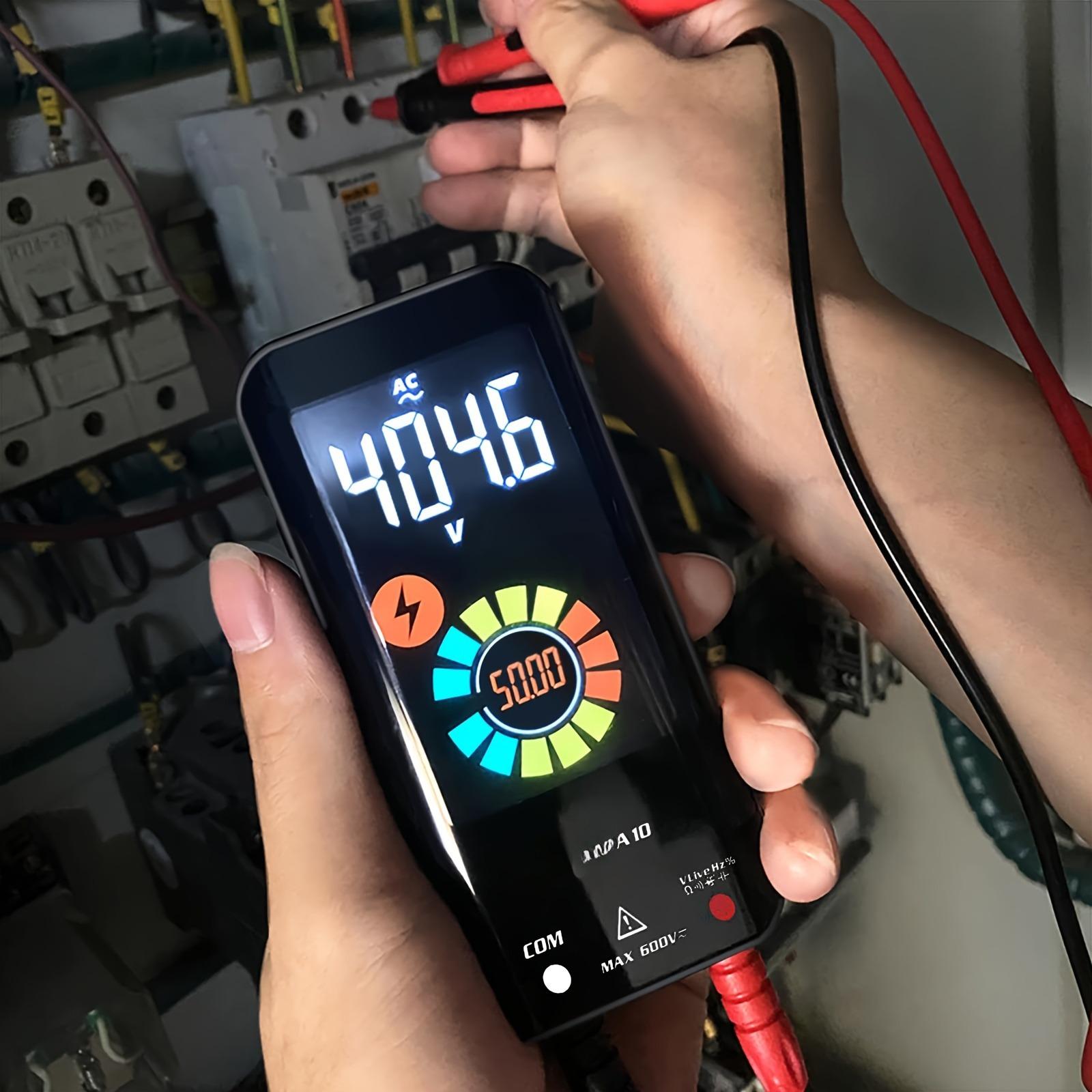 

Розумний цифровий універсальний лічильник A10 - перезаряджається, автоматичний вольтметр, 6000 відліків, кольоровий РК-екран, підходить для напруги змінного/постійного струму, ємності A10