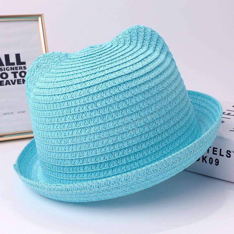 

Children s clothing cat ears summer children s bow sun hats men and women dome sunscreen kids beach sun hats fedora hats 50-52cm child