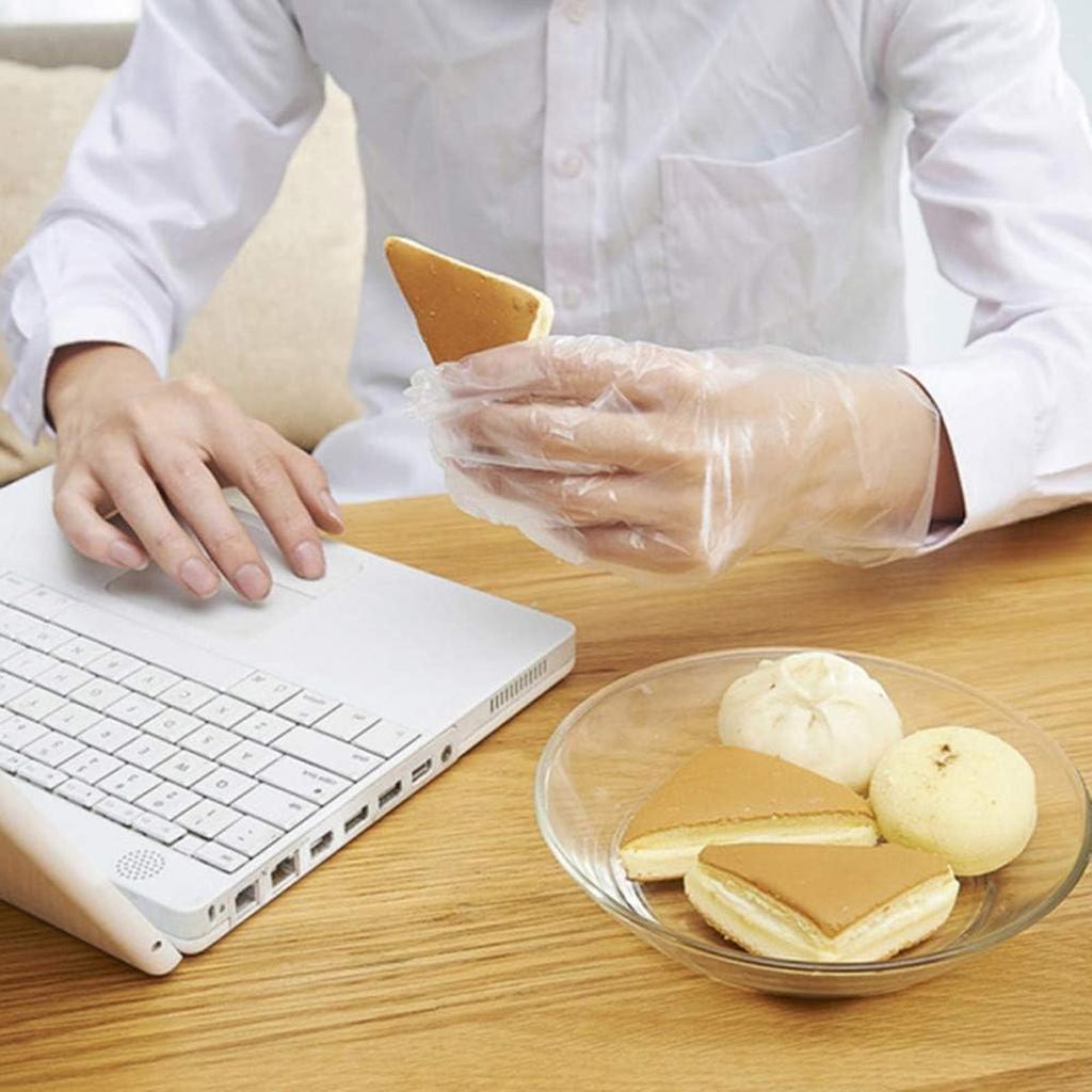 100pcs Disposable Transparent Pe Gloves Food Preparation Gloves Food Handling Uniform Size Clean And Hygienic