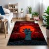Red Dark Claw Carpet, Non-slip Office Chair Rug, Digital Print Home Area Rug, Unique Festival Decorations