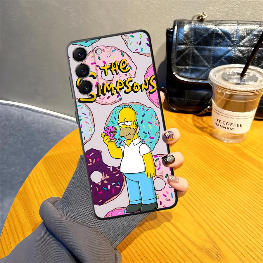 S-simpsons Pouzdro na koblihu pro Samsung Galaxy A04 A30 A40 A50 A70 A07 A03 A10 A20 A05 Note 20 Ultra 9 10 A06 A01 A02 Kryt na telefon