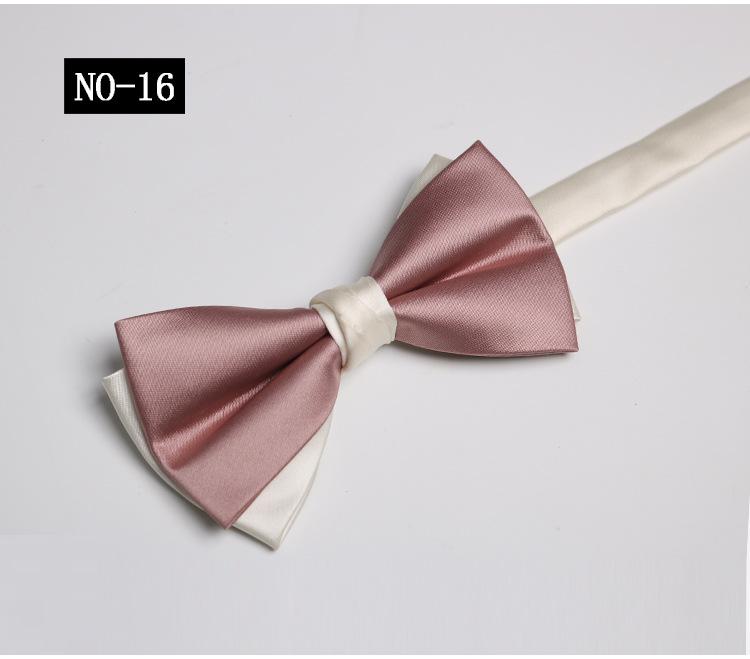 Solid Color Bow Tie Men, Two-Color Color Matching Polyester Black Burgundy Suit Banquet Best Man Bow