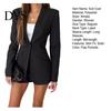 Slim Fit Suit Coat Women Lapel Long Sleeve Single Button Jacket Classic Solid Color Flap Pockets Urban Style Casual Business Outwear
