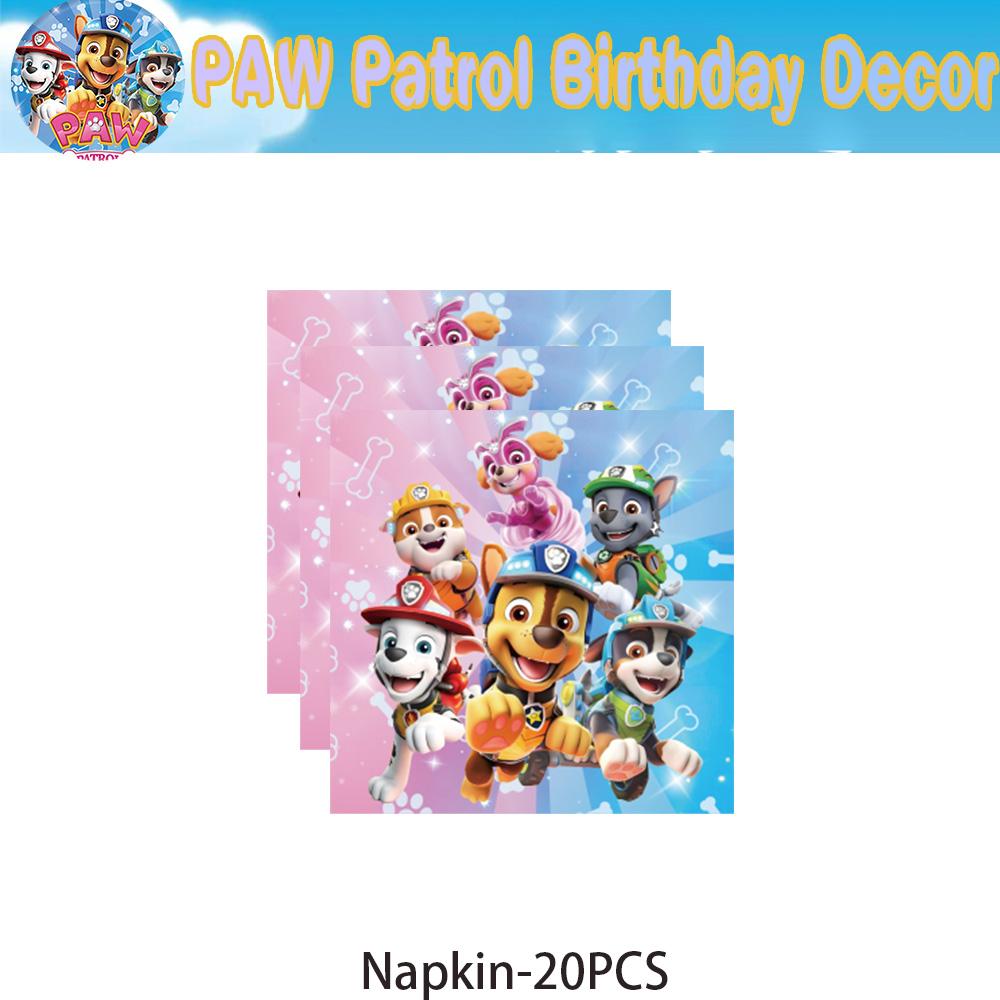 PAW Patrol Birth Date Decor Celebration Supplies Birth Date Celebration Disposable Tableware Collection Paper Board Napkin Balloon Infant Shower Decor