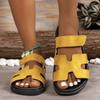 Large size flat slippers women's summer new flat Velcro sandals