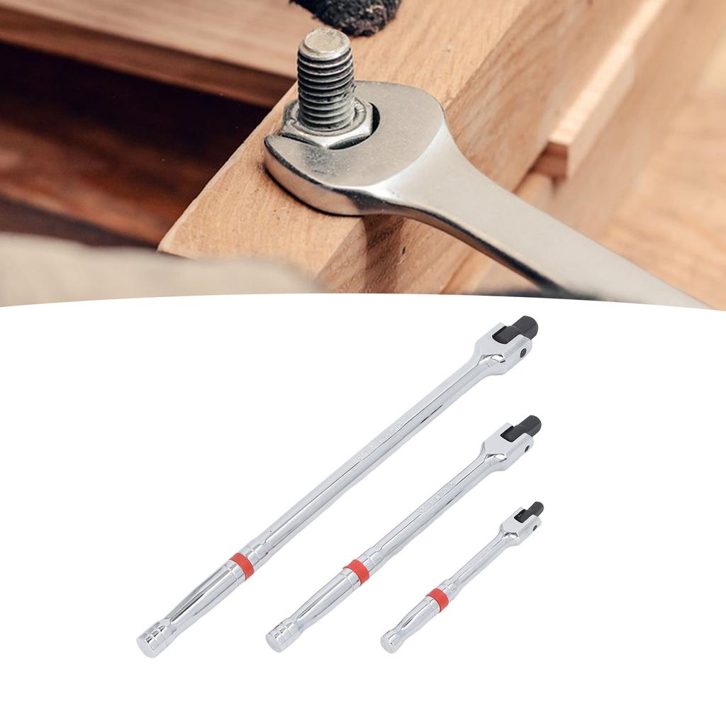 Set of 3 Wrench 1Celsius4 Inch 3Celsius8 Inch 1Celsius2 Inch Head Extensions Rotating Socket Wrench, Made of High Quality 45# St