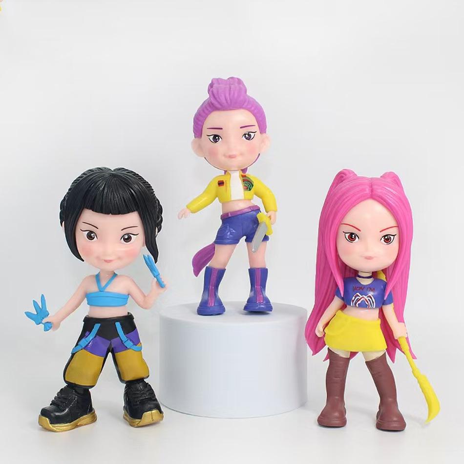 Kpop Demon Hunters Huntrix Figures Toy Collection - Derpys Tiger Rumi Mira Zoey Sussy - Figurine Ornament for Fans