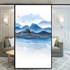 Static Cling Privacy Window Film   Decorative Landscape Painting  Window Coverings Glass Sticker for Home