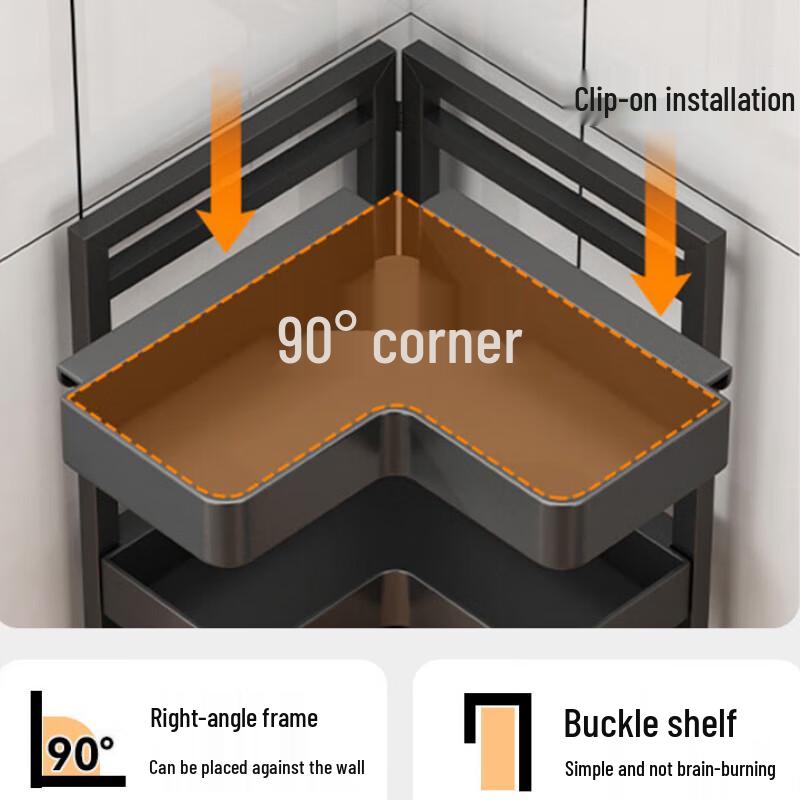 Foldable Kitchen Countertop Corner Spice Rack