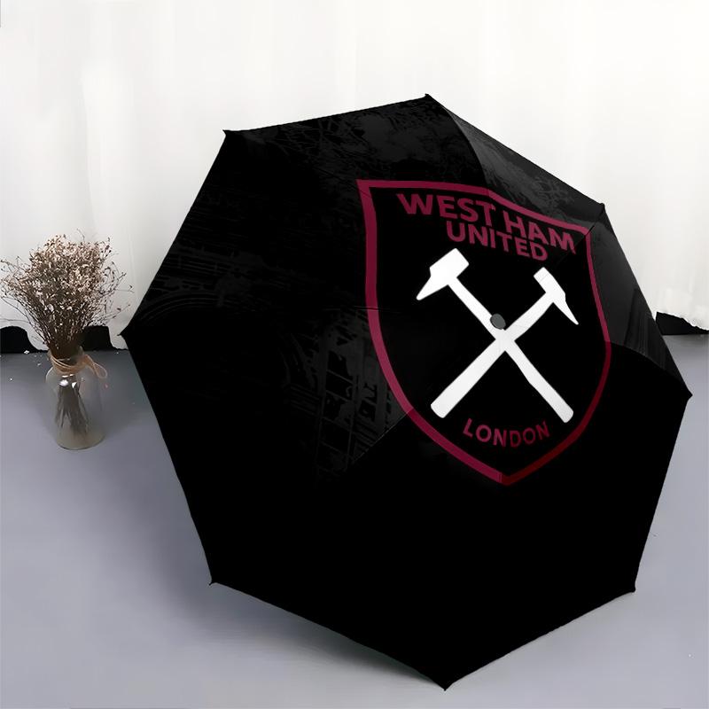 West Ham United2pattern, Automatic Folding Umbrella, Portable and Foldable Design, 8 Ribs, a Christmas or Birthday Gift.