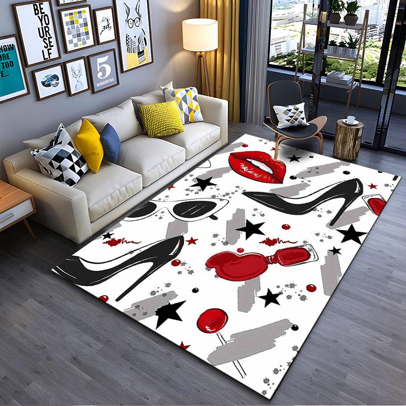 Fashion Icons Pattern Carpet Suitable As a Non-slip Mat for the Living Room or Bedroom Sofa