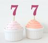 Darling Souvenir| Number 7 Birthday Year Cupcake Toppers| Birthday  Anniversary Party Dessert Decorations - Pack Of