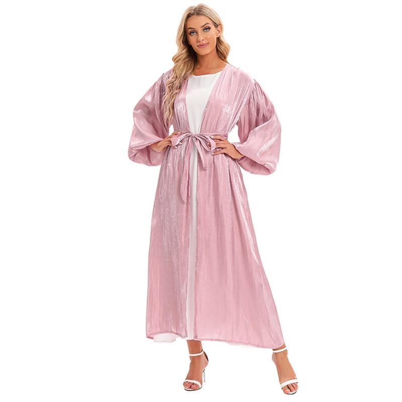 Open Cardigan Maxi Dress Abaya Muslim Women Kaftan Jilbab Arab Robe Party