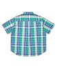 SOUNDSLIFE [Japan Fabric] Back Loop Short Sleeve Check Shirt Blue