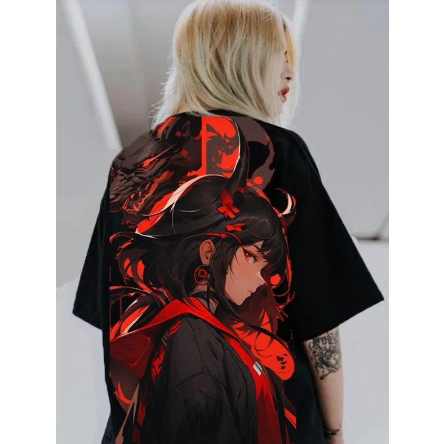 2024 Summer Fashion T-shirts Men Women Unisex Oversize Anime Character Japanese Style Streetwear Super Cool Couple T-shirts