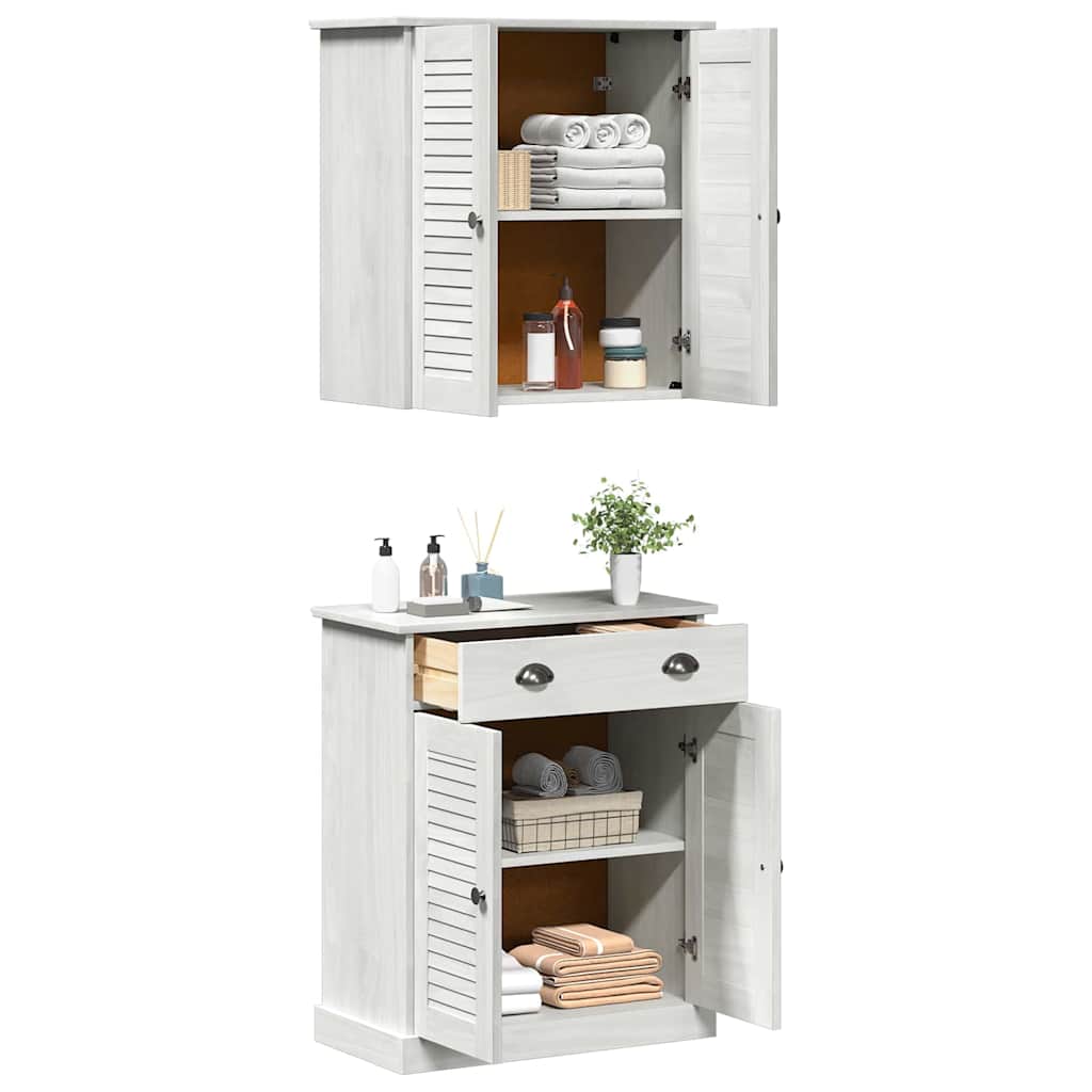 vidaXL VIGO Bathroom Furniture Set with Shelf 2 pcs White and Antique White