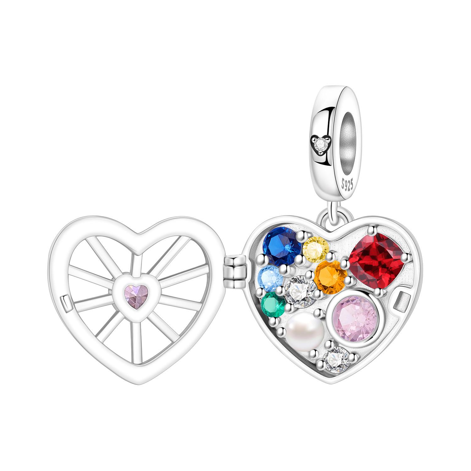 

Orstarry 925 Silver Heart Shaped Treasure Box Beads Original Pendants Bracelet Charm Jewelry Party DIY Trendy Gifts