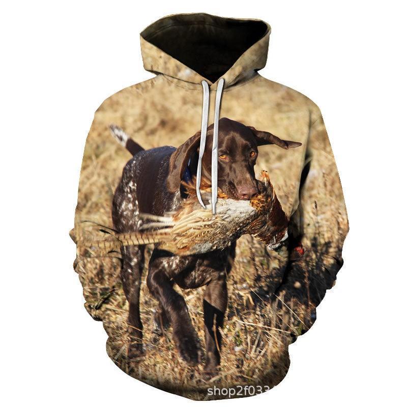 Winter Animal Print Hoodie Men Women Casual Loose Fit Sweatshirt