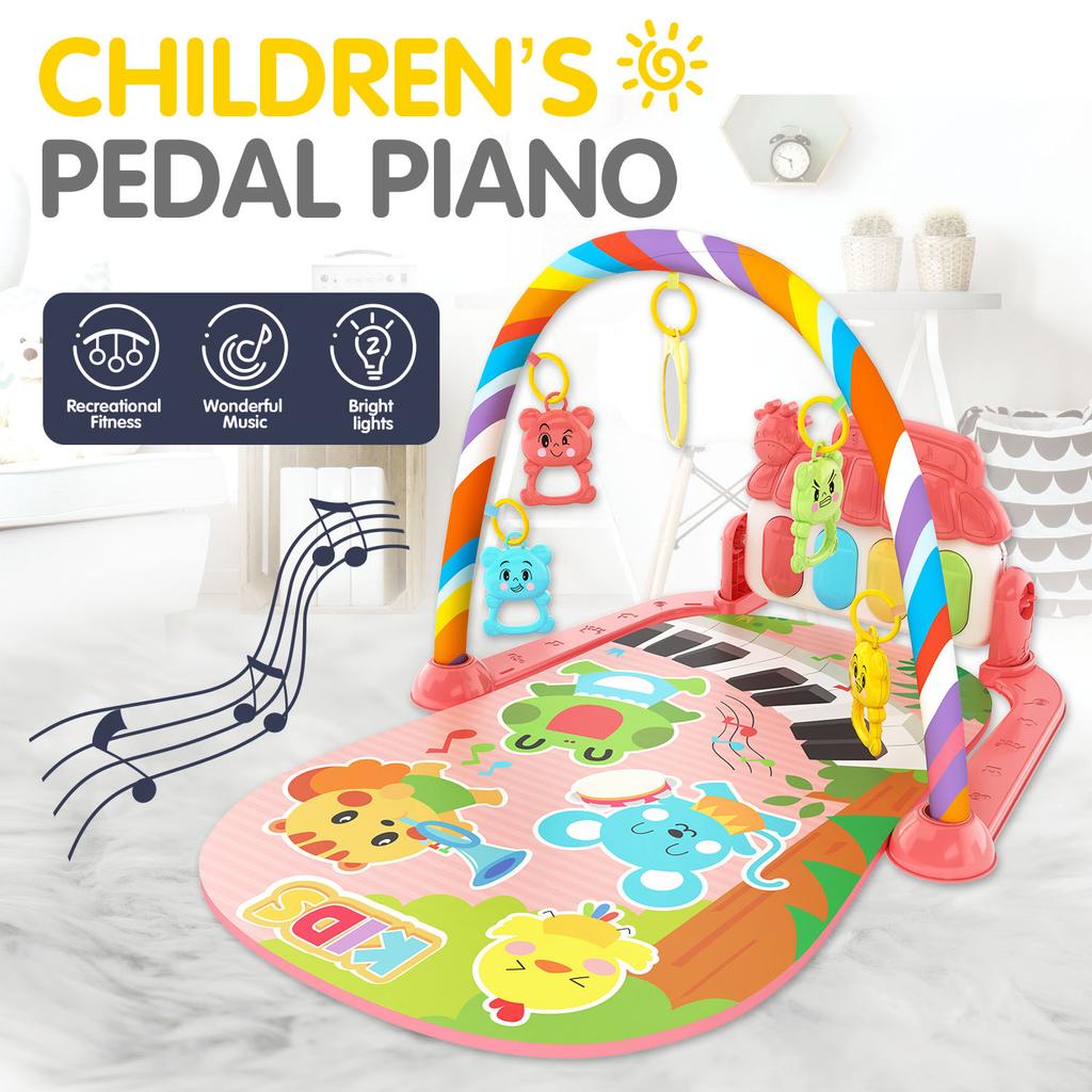 Baby Fitness Stand Music Pedal Piano Toy Newborn Baby Piano Game Pad Pedal Piano Climbing Pad