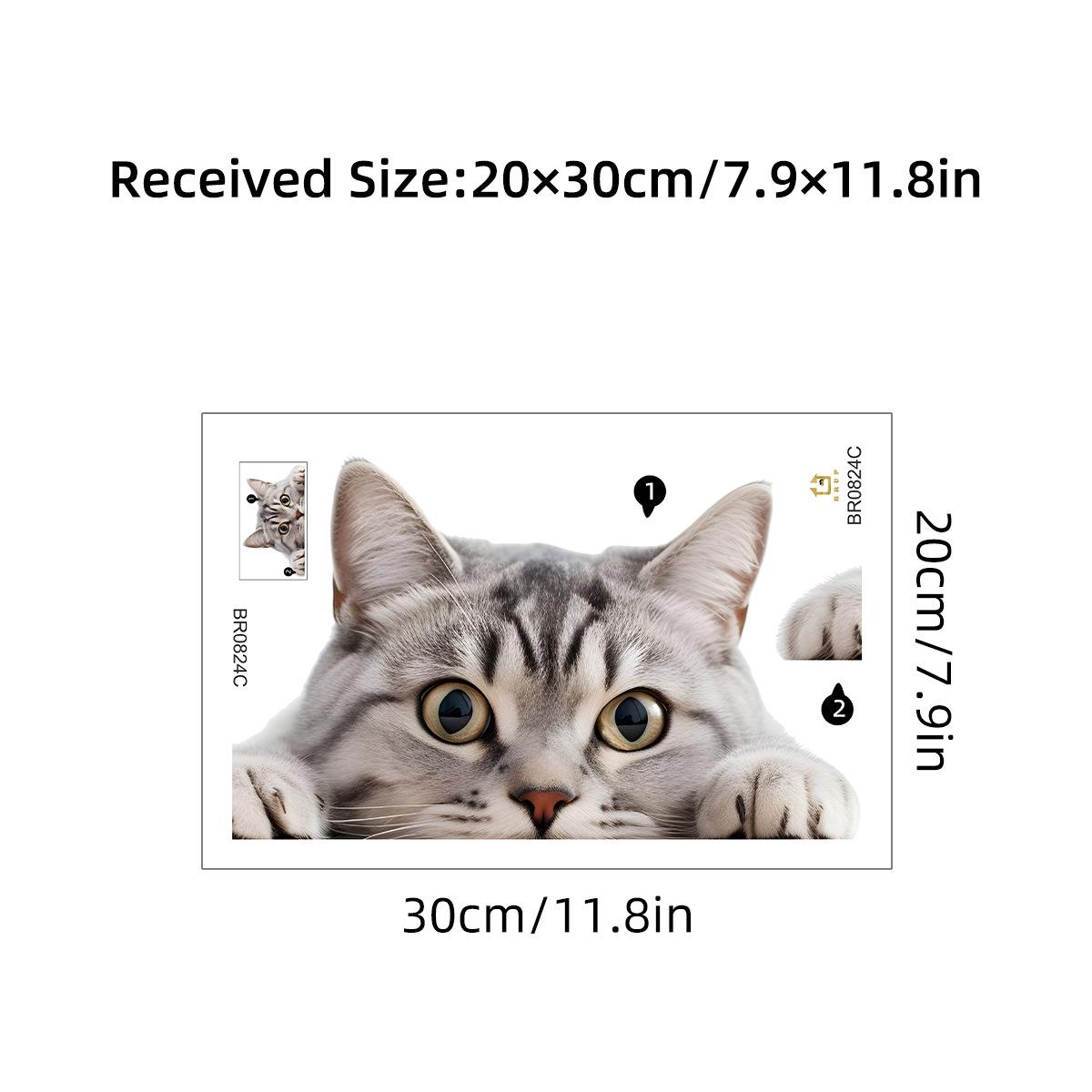 

Милые реалистичные наклейки-котята на окно, самоклеящиеся двусторонние видимые наклейки для витрины зоомагазина, домашнего декора 20X30CM разноцветный