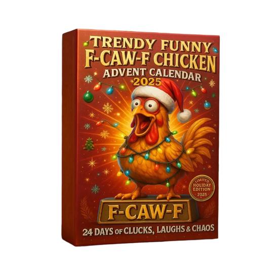 F-Caw-F Chicken Advent Calendars 2025 24 Days Chicken Ornaments Christmas Countdown Calendar Novelty Chick Animal Figures Set