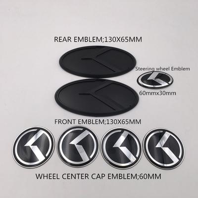 Svart Kolfiber K Flygande Logotyp Klistermärkesset Motorhuv Bagagelucka Hjulkapsel Tuthornsmärke För KIA 2014-2017 Forte Koup/ K3 Koup/ Cerato