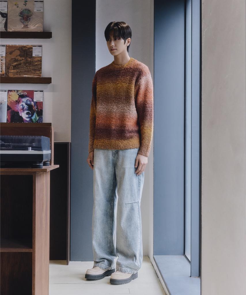 NONBLANK Gradient Round Knit_Crimson Brown