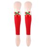 Ribbed Knitted Christmas Boot Cuffs for Women Sweet Bowknot Festival Plush Trim Leg Warmers Calf Socks for Cold Weather