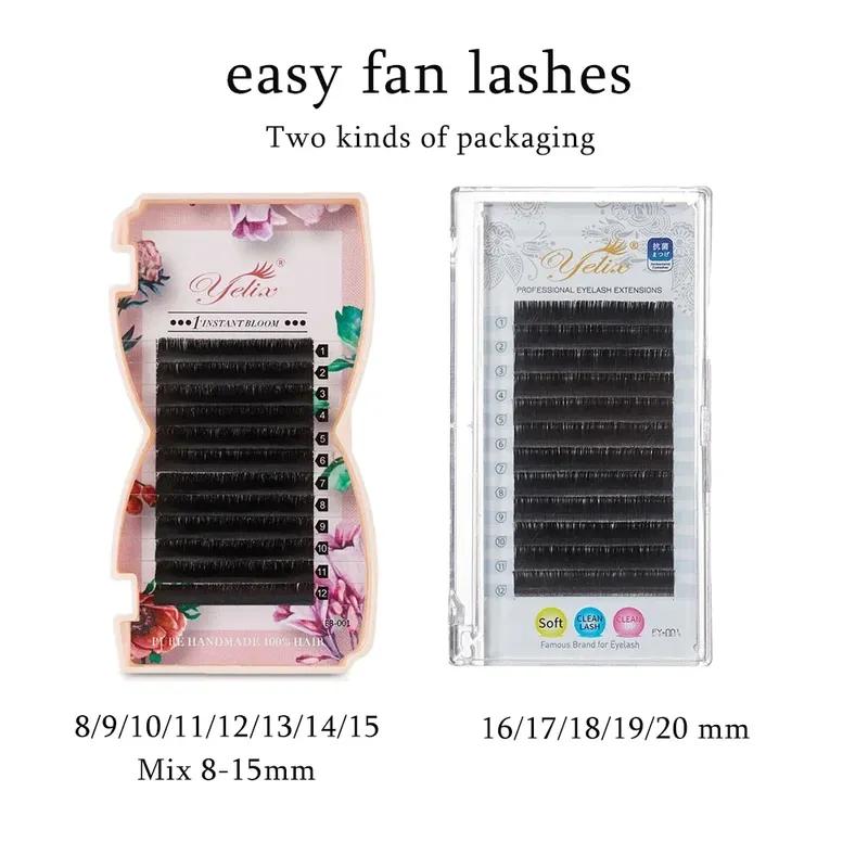 Yelix Easy Fanning Individual Eyelash Extensions Mega Volume Lashes Easy Fan Eyelash Natural Professional Eyelashes For Building