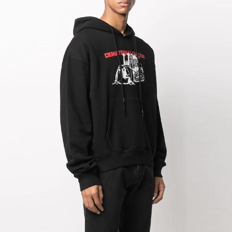 Off-White Ss21 Dematerialization Logo Print Hoodie Men Tops Black OMBB037R21FLE0041025