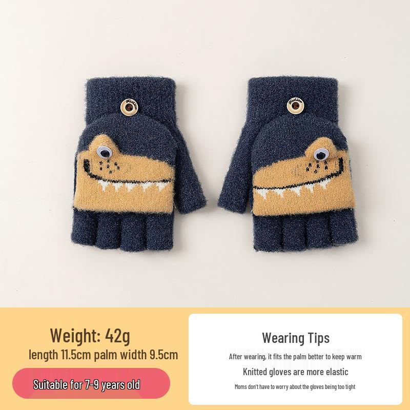 Gemütliche Cartoon-Krokodil-Fäustlinge für Kinder