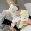 Cream Vintage Polka Dot Mid-Tube Rolled Edge Socks Thin Artistic Summer Socks 5 Pairs Women Spring Socks Korean Women Socks