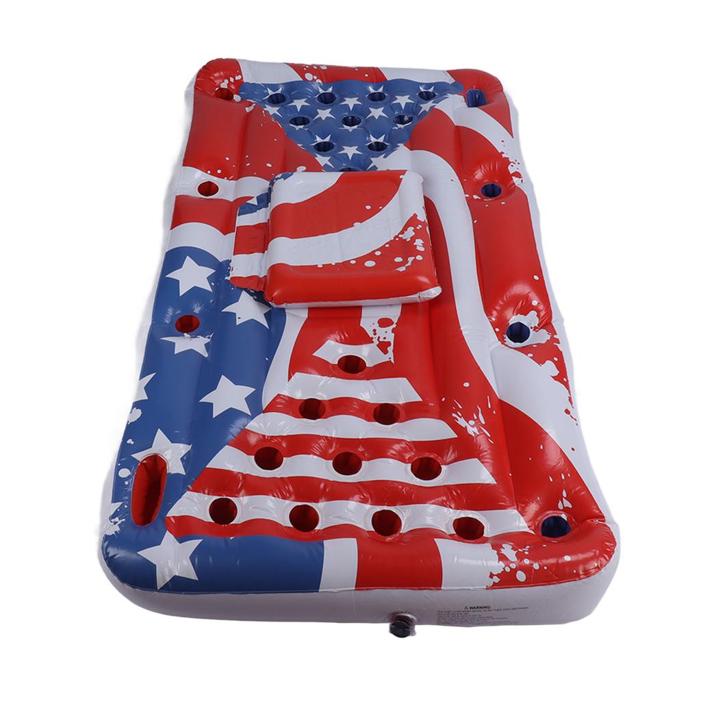 Inflatable Party Pong Raft PVC Floating Beer Pong Table Water Pool Party Barge Lounge