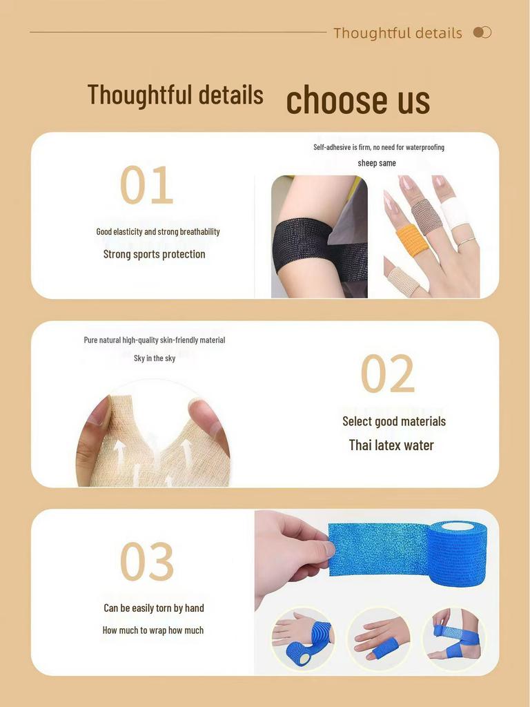 Non-Woven Elastic Self-Adhesive Bandage: Ankle Support & Pet Sports Finger Protector