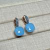 Boucles d'oreilles Nudo 10,6 mm Incrustées de Turquoise Zircon Pour Femmes Topaze Bleue Pendantes Carrées en Cristal Boucle d'oreille Bijoux de Mode Cadeau