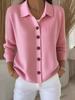 2025 European & American Women's Buttoned Knit Cardigan - New Autumn/Winter Solid Color Casual Fashion Sweater Coat