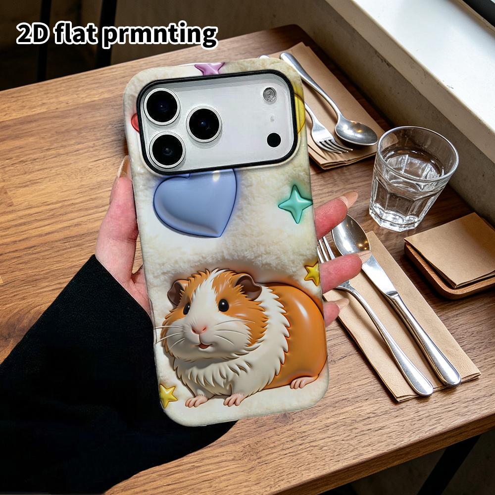 Phone Case: 2D Flat Design Suitable for iPhone 18 17 16 15 14 13 Pro Film Protective Case, Couple Style, Guinea Pig, Christmas and Halloween Gift