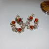 Shiny Colorful Zircon Rhinestones Stud Earrings For Women Temperament Irregular Round Earrings Female Party Ear Jewelry Gifts K-