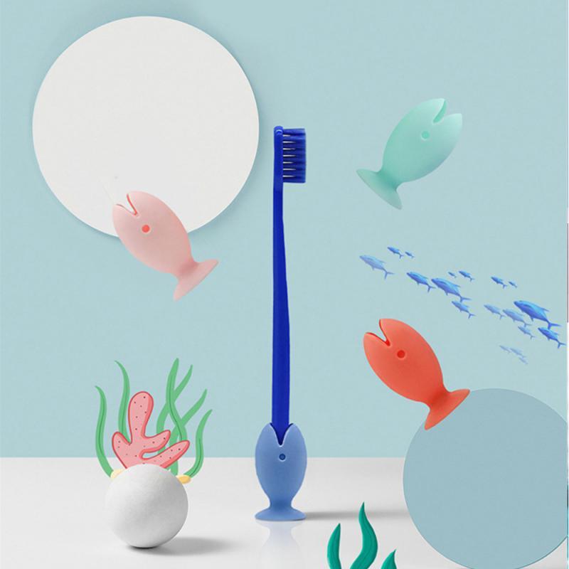5 pezzi Copri Testina Spazzolino da Denti Supporto Carino in Piedi Portatile Viaggio Copri Testina Spazzolino da Denti Carino Forma di Pesce Silicone Ventosa Spazzolino da Denti