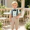 Boys' Multicolor Striped Bearer Suit Set for Fall Weddings