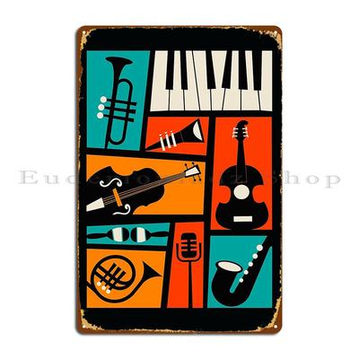Jazz Music Metal Plaque Wall Decor Customized Pub Cinema Garage Tin Sign Poster